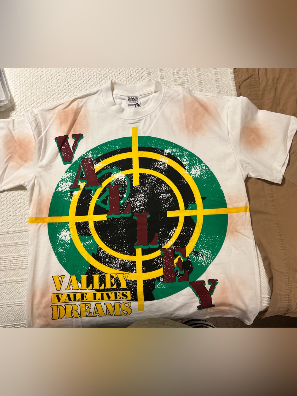 XL Valley Short Sleeve Tee with Yellow & Green Target Print